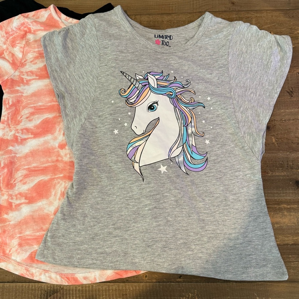 Limited Too 3pk Tshirts Unicorn - Size 10